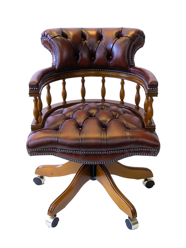 Leather Captain Chair Yew Light Rust